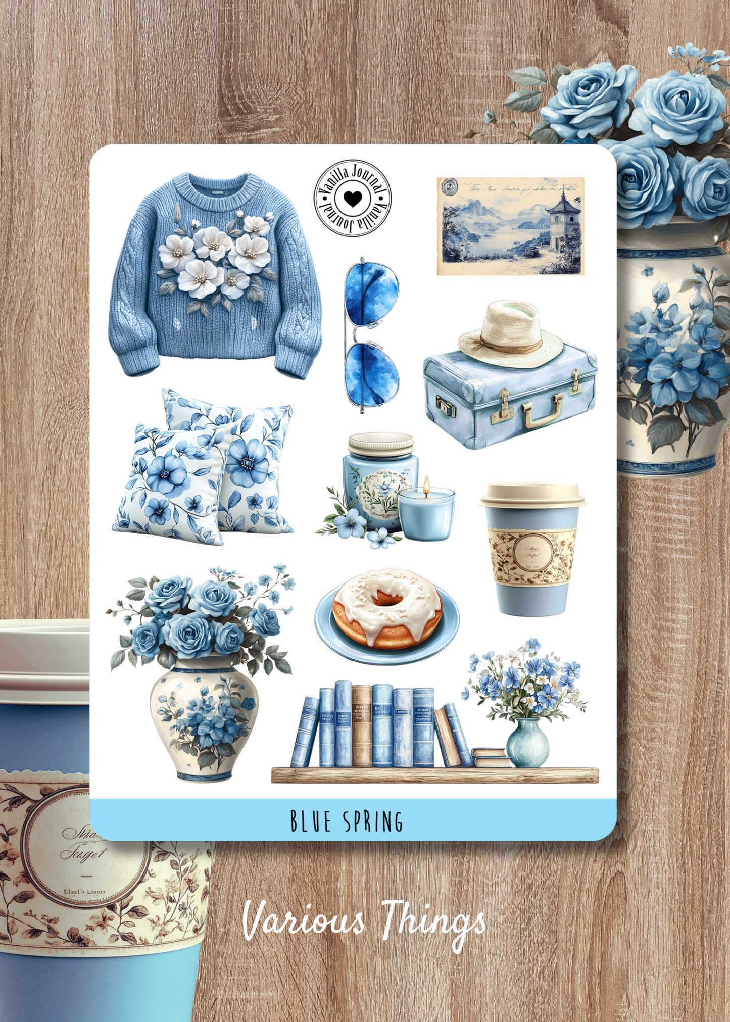 Blue Spring Sticker Sheets