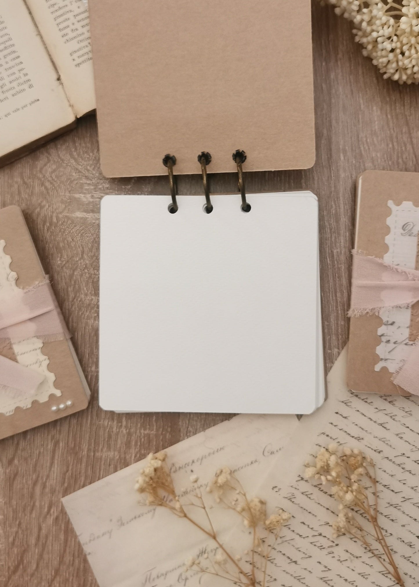 Square journal with blank pages