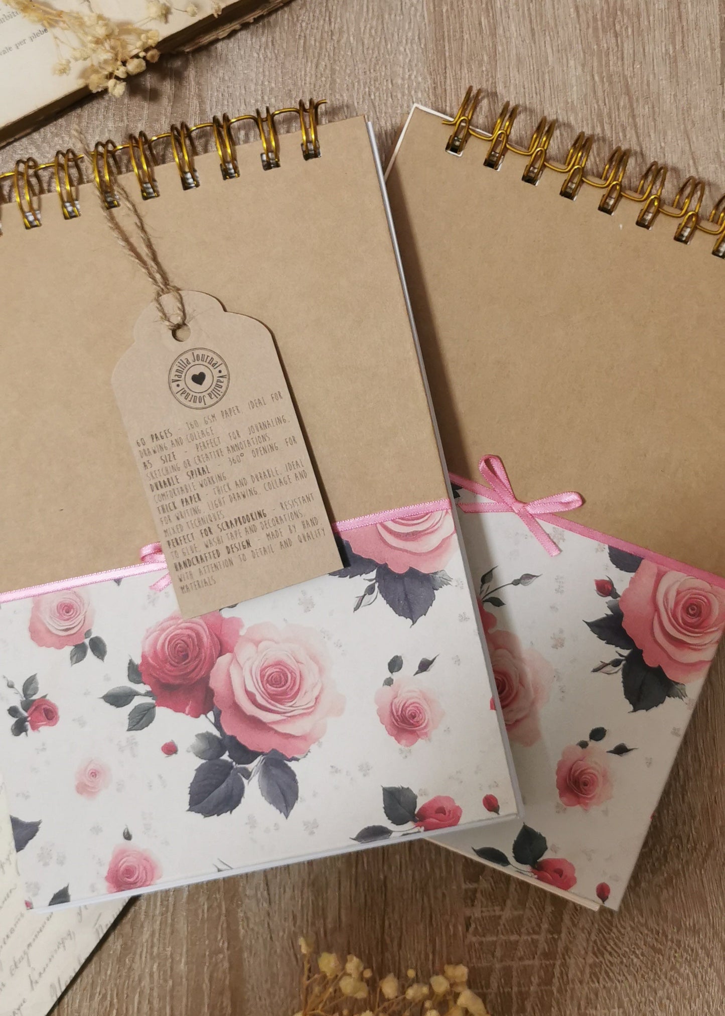 A5 Spiral Journal "Pink Rose"