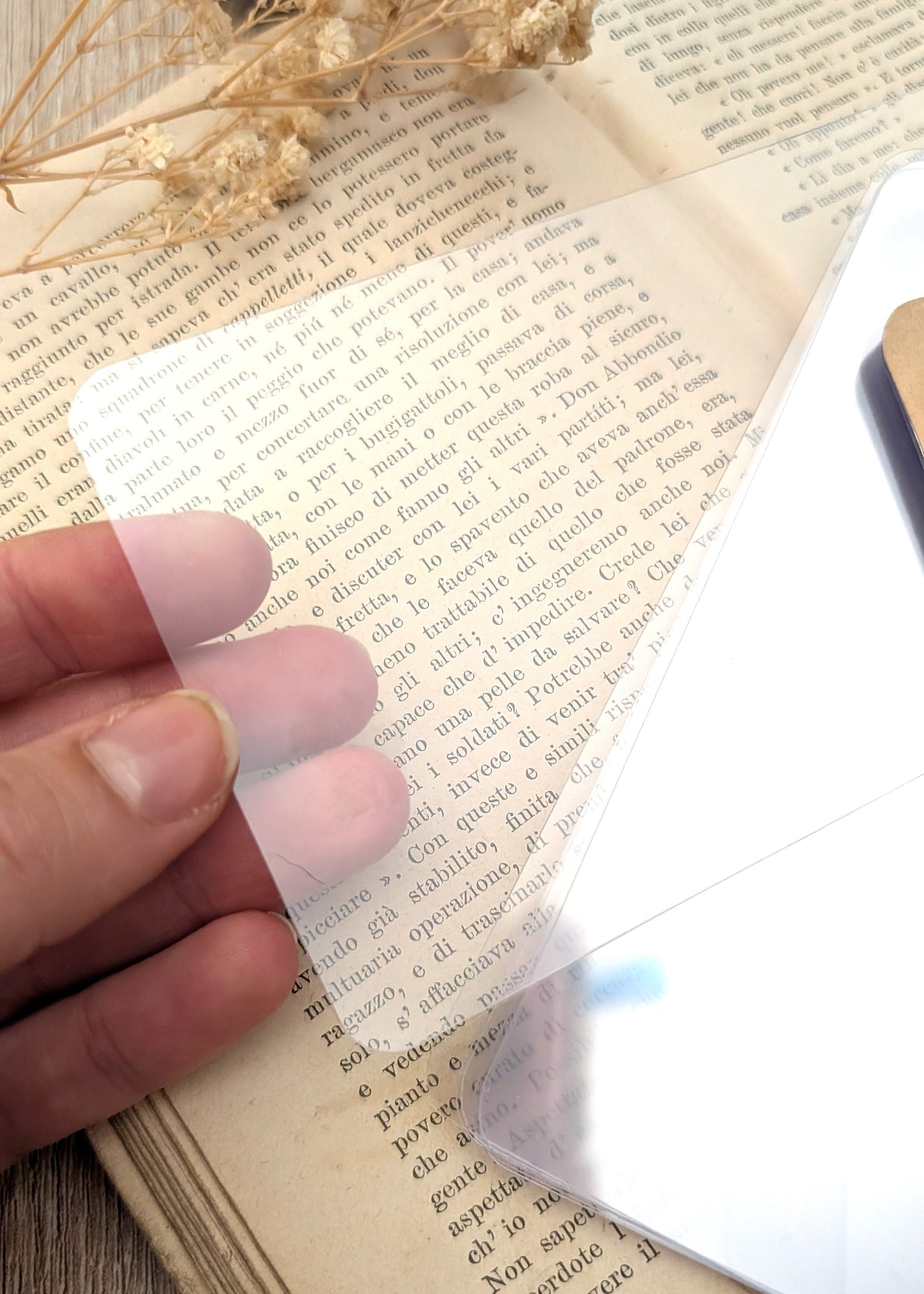 Rectangular journal with transparent pages