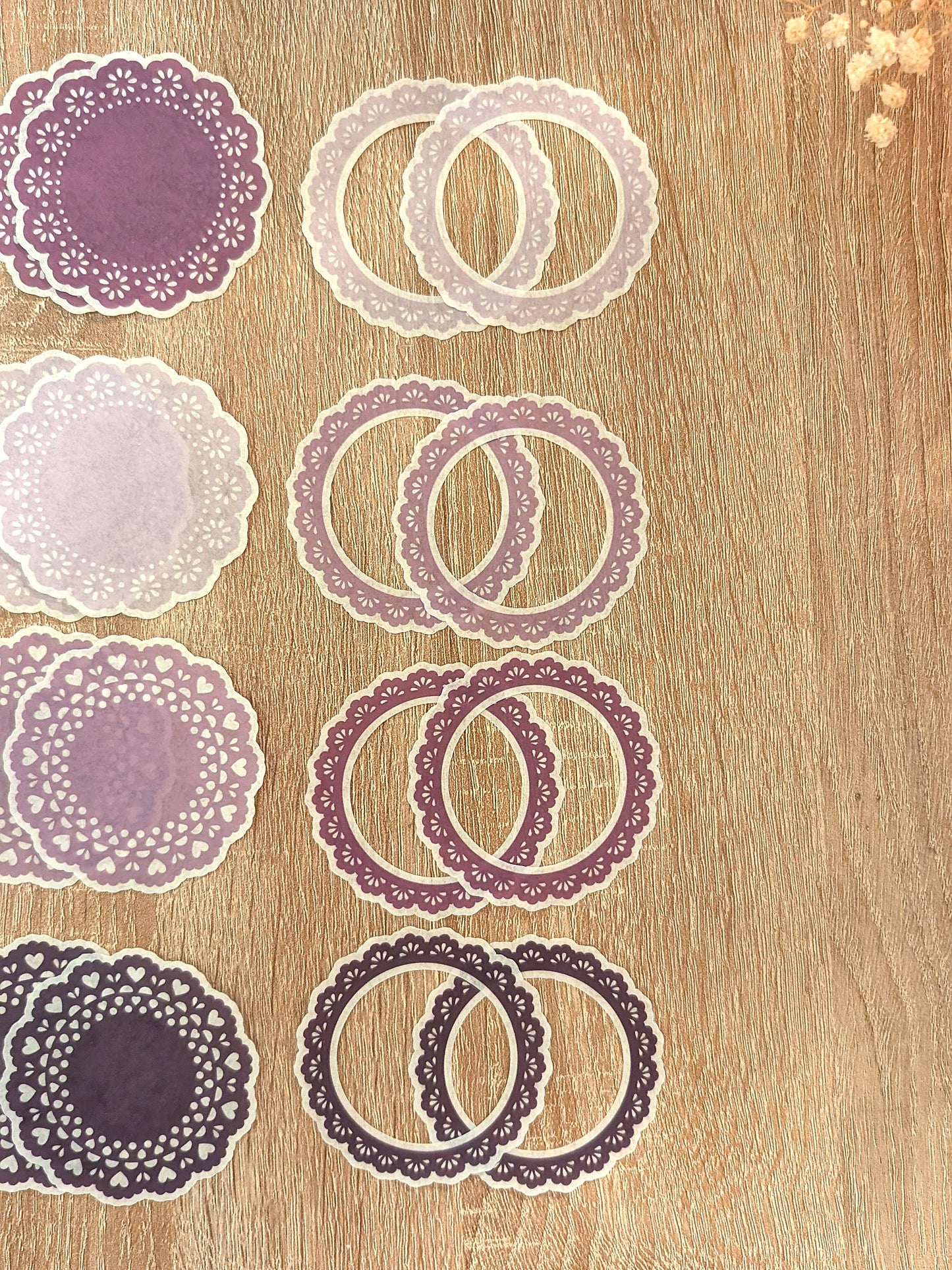 Washi Paper Doilies Stickers – Set of 24