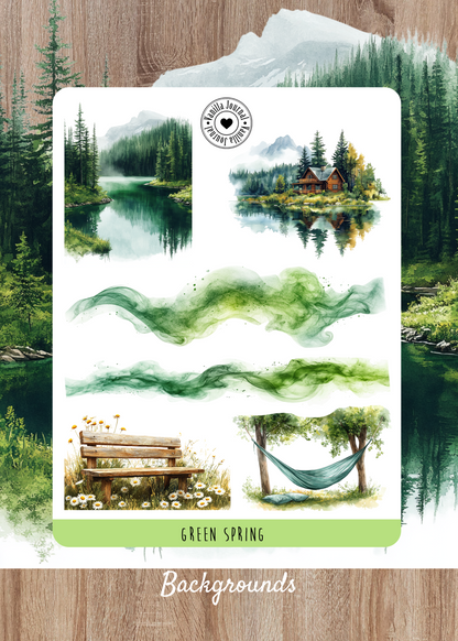 Green Spring Sticker Sheets