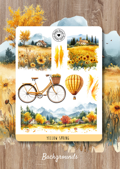 Yellow Spring Sticker Sheets