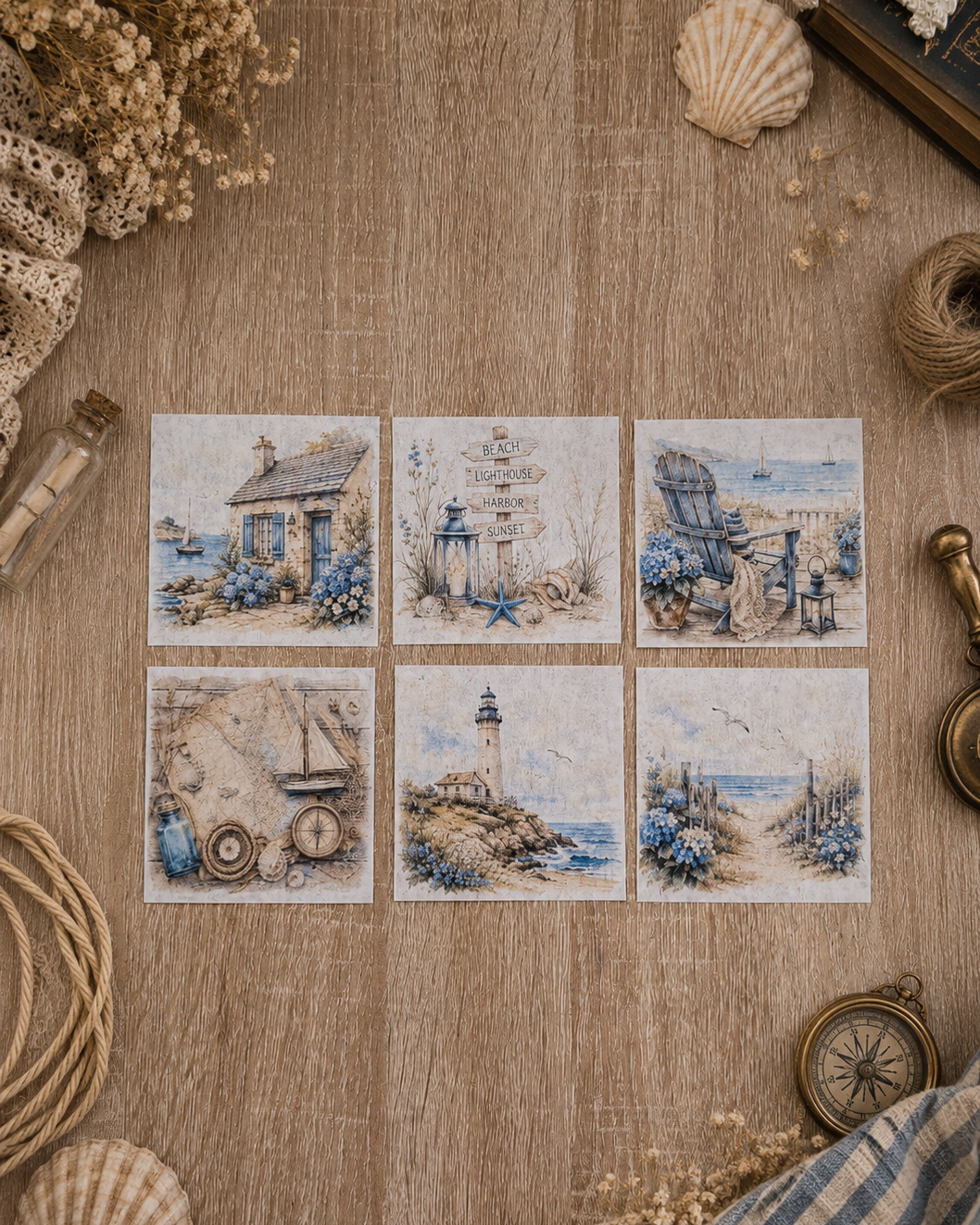 Coastal Vibes | Washi Background Paper Set