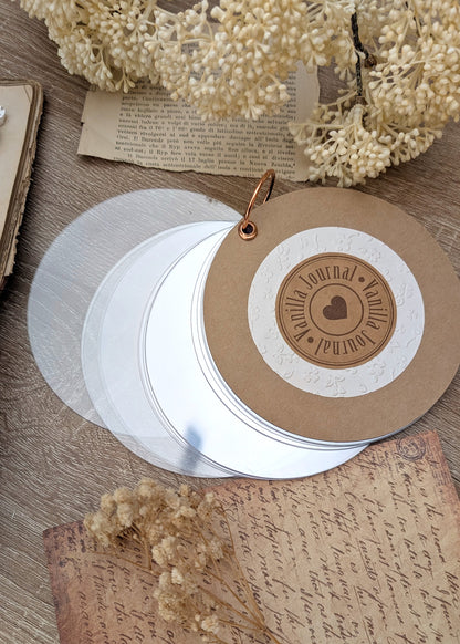 Round journal with transparent pages