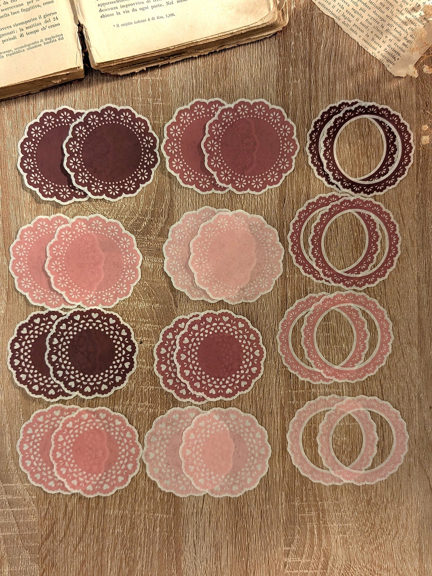 Washi Paper Doilies Stickers – Set of 24