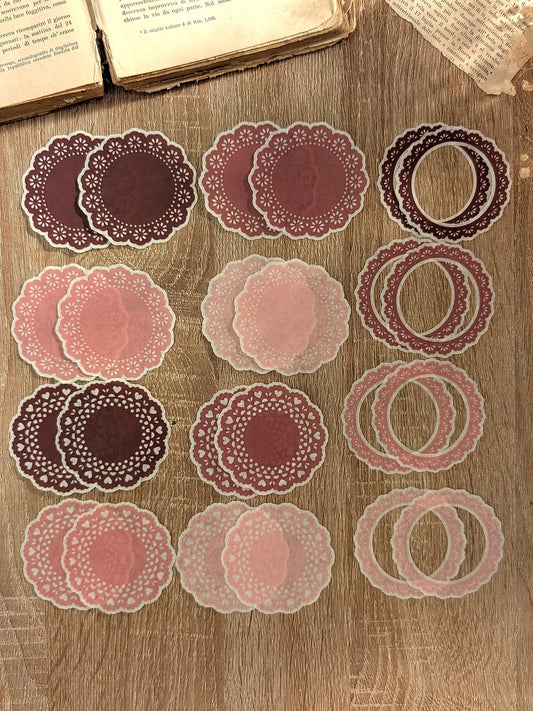 Washi Paper Doilies Stickers – Set of 24