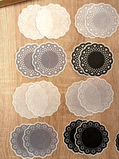 Washi Paper Doilies Stickers – Set of 24