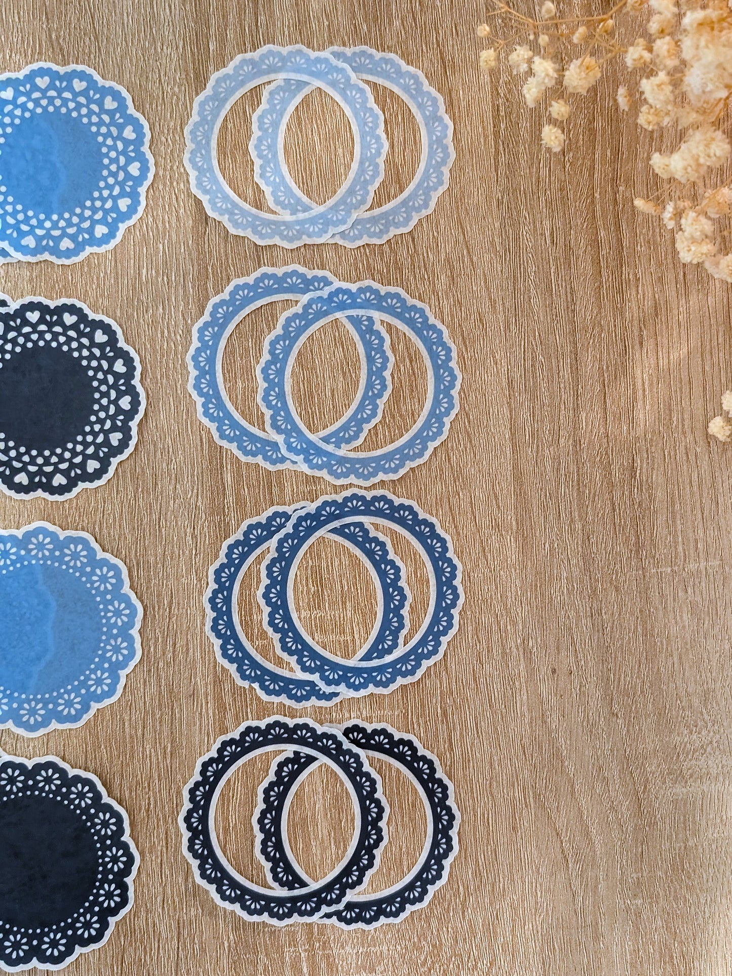 Washi Paper Doilies Stickers – Set of 24